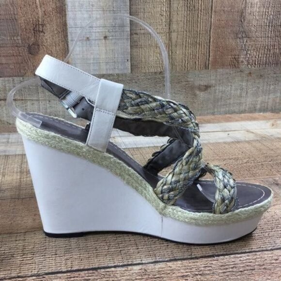 Vince Camuto Strappy‎ Woven Platform Wedge Sandals Womens 10B Slingback - Picture 4 of 11